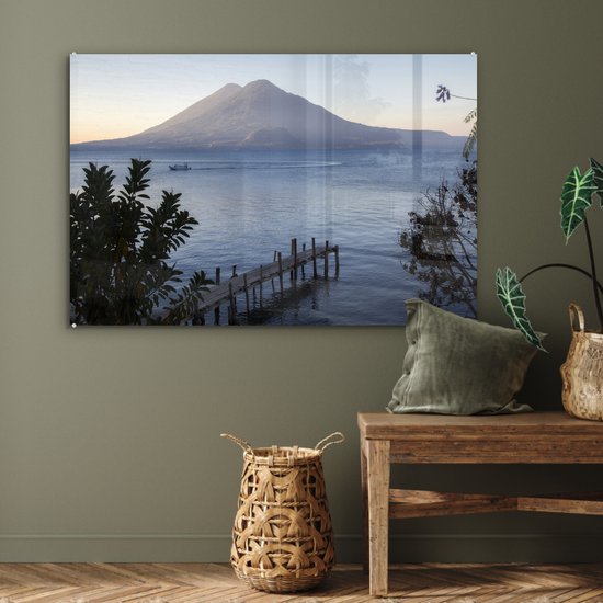 Lac Atitlán lors d'un lever de soleil au Guatemala Plexiglas 90x60 cm - Tirage photo sur Glas (décoration murale en plexiglas)