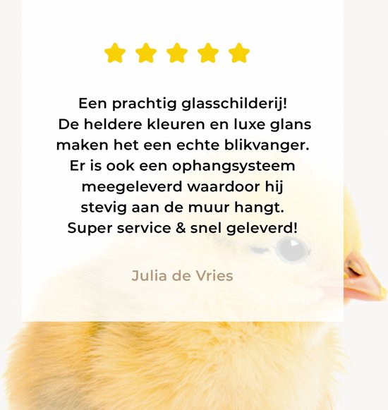 MuchoWow® Peinture sur verre 30x40 cm - Peinture sur verre acrylique - Poussin - Animaux - Garçons - Filles - Enfants - Photo sur verre - Peintures