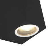 QAZQA baleno - Moderne Wandlamp Up Down voor buiten - 2 lichts - D 90 mm - Zwart - Buitenverlichting