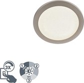 QAZQA steve - Moderne LED Dimbare Plafondlamp en wandlamp met Dimmer - 1 lichts - Ø 26 cm - Staal - Buitenverlichting