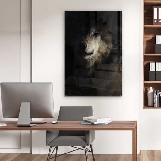 Peinture sur Verre - Loup - Clair - Sombre - 80x120 cm - Peintures sur Verre Peintures - Photo sur Glas
