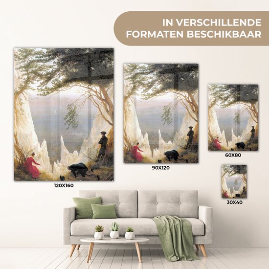 MuchoWow® Peinture sur Verre - Falaises de Craie sur Rügen - Peinture de Caspar David Friedrich - 30x40 cm - Peintures sur Verre Acrylique - Photo sur Glas