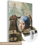 MuchoWow® Peinture sur verre 90x120 cm - Peinture sur verre acrylique - La Jeune Fille à la perle - Johannes Vermeer - Moulin - Photo sur verre - Peintures