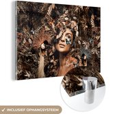 Peinture sur Verre - Femme - Papillon - Vogel - 120x80 cm - Peintures sur Verre Peintures - Photo sur Glas