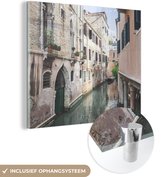 MuchoWow® Glasschilderij 90x90 cm - Schilderij acrylglas - Venetië - Italië - Kanaal - Foto op glas - Schilderijen