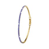 Goldplated armband sapphire crystals