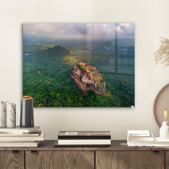 Peinture sur Verre - Vue sur le Rocher de Sigiriya au Sri Lanka - 40x30 cm - Peintures sur Verre Peintures - Photo sur Glas