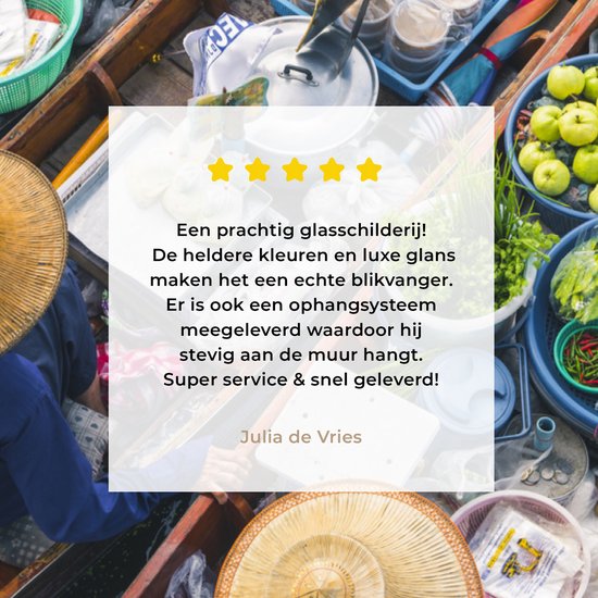 MuchoWow® Peinture sur Verre - Bangkok - Thaïlande - Marché - 80x120 cm - Peintures sur Verre Acrylique - Photo sur Glas