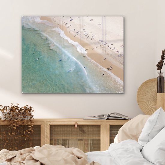 Peinture sur Verre - Vue de Dessus de la Plage de Bondi en Australie - 80x60 cm - Peintures sur Verre Peintures - Photo sur Glas