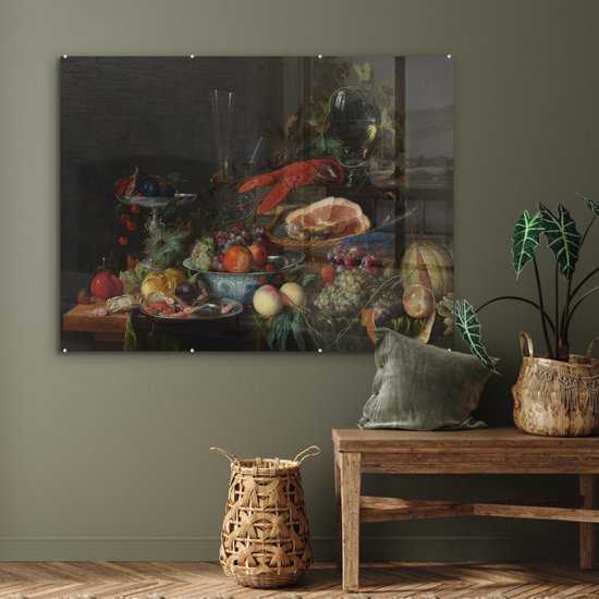 MuchoWow® Peinture sur verre - Nature morte au homard - peinture de Jan Davidsz de Heem - 120x90 cm - Peintures sur verre acrylique - Photo sur Glas