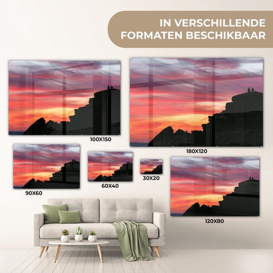 Silhouette du paysage dans le parc national de Peak District en Angleterre Plexiglas 60x40 cm - Tirage photo sur Glas (décoration murale en plexiglas)