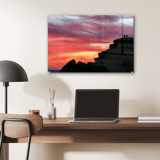 Silhouette du paysage dans le parc national de Peak District en Angleterre Plexiglas 60x40 cm - Tirage photo sur Glas (décoration murale en plexiglas)