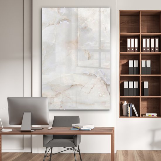 MuchoWow® Peinture sur Verre - Marbre - Veines - Nacre - 120x180 cm - Peintures sur Verre Peintures - Photo sur Glas