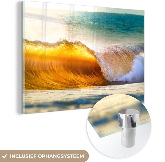 MuchoWow® Peinture sur verre 120x80 cm - Peinture sur verre acrylique - Golf - Water - Mer - Photo sur verre - Peintures