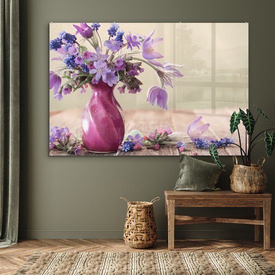 Peinture sur Verre - Printemps - Lilas - Nature Morte - 180x120 cm - Peintures Plexiglas
