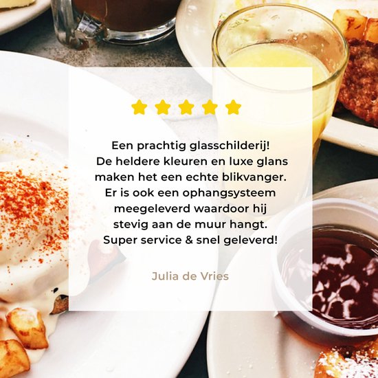 Peinture sur verre - Le brunch du week-end est servi - 40x30 cm - Peintures sur Verre Peintures - Photo sur Glas