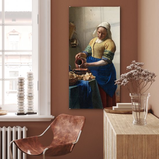 Peinture sur Verre - La Laitière - Johannes Vermeer - 60x120 cm - Peintures sur Verre Peintures - Photo sur Glas