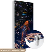 Peinture sur verre - Une carpe koï colorée dans un étang - 20x40 cm - Peintures sur Verre Peintures - Photo sur Glas