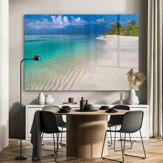 MuchoWow® Peinture sur verre 180x120 cm - Peinture sur verre - Mer - Plage - Été - Photo sur verre acrylique - Peintures