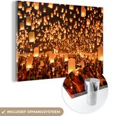 Peinture sur Verre - La Célébration de Loi Krathong - 120x80 cm - Peintures sur Verre Peintures - Photo sur Glas
