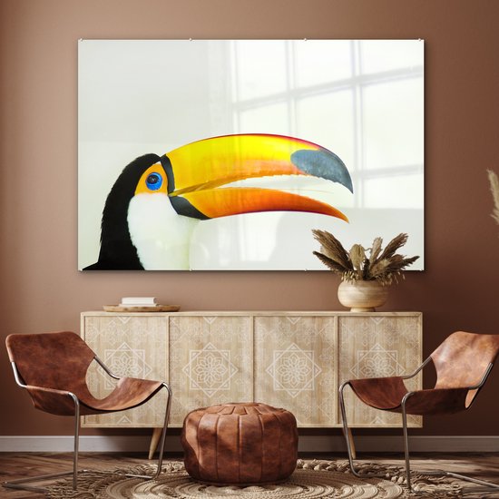 Peinture sur verre - la tête d'un toucan - 180x120 cm - Peintures sur Verre Peintures - Photo sur Glas
