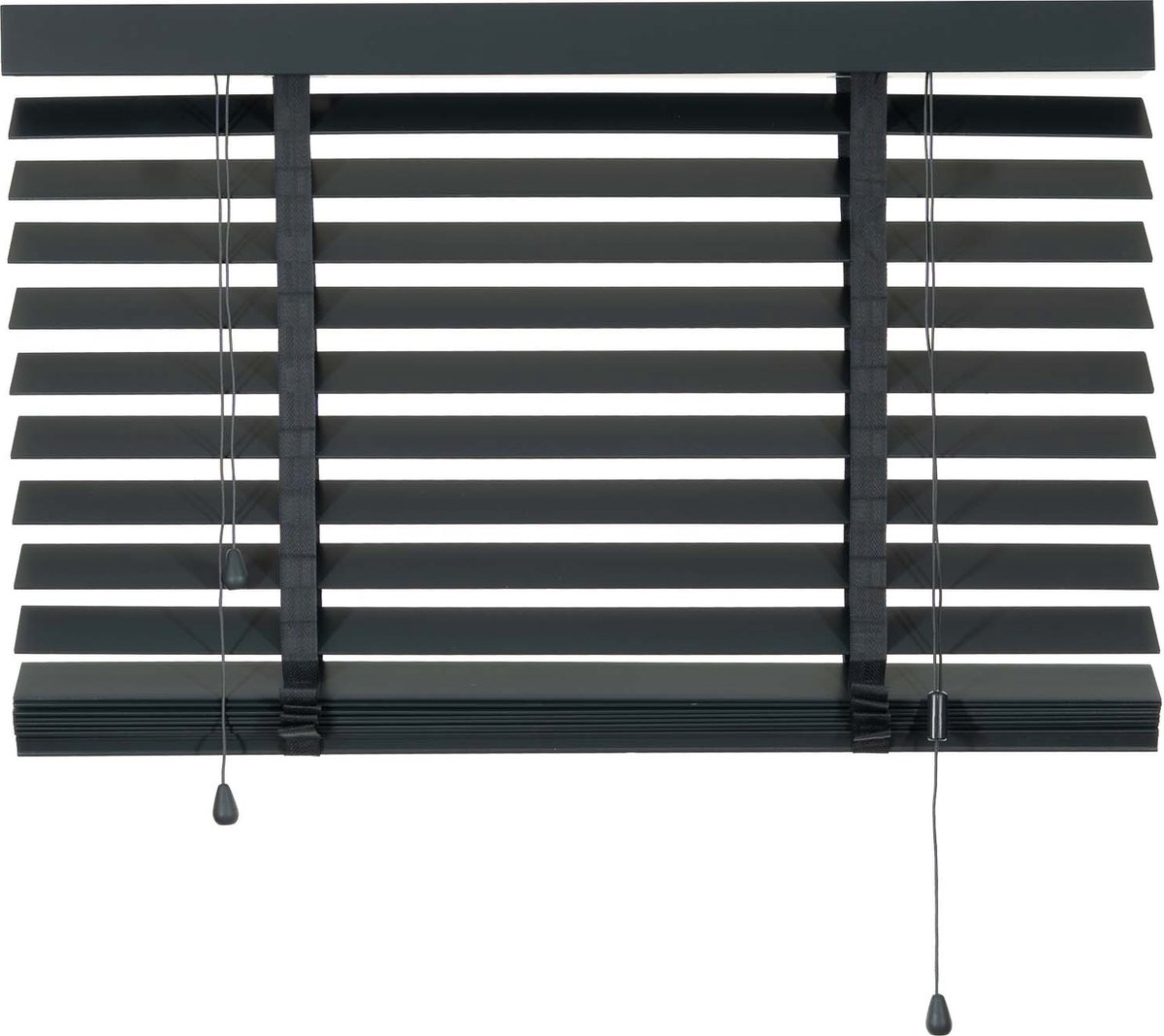 Dutchblinds Houten Jaloezieën 50mm Antraciet 200 x 250 cm