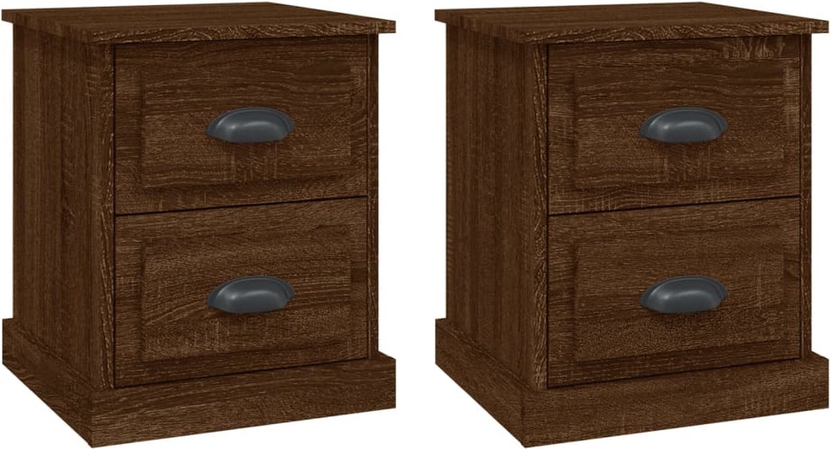Nachtkastje 39x39x47,5 cm bewerkt hout hoogglans wit
