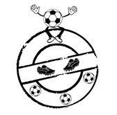 Muursticker cirkel voetbal 50 x 60 cm | Rosami