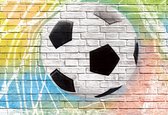 Fotobehang Football Wall Bricks | XL - 208cm x 146cm | 130g/m2 Vlies