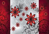 Fotobehang Flowers Floral Pattern | DEUR - 211cm x 90cm | 130g/m2 Vlies