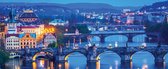 Fotobehang City Prague River Bridges | PANORAMIC - 250cm x 104cm | 130g/m2 Vlies