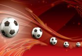 Fotobehang Football Red Track | PANORAMIC - 250cm x 104cm | 130g/m2 Vlies