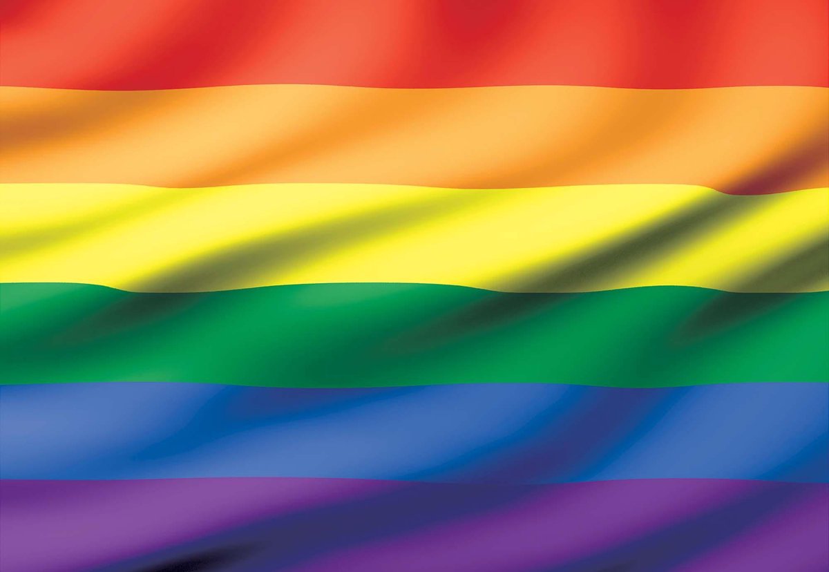 Fotobehang Flag Rainbow Gay Pride | XL - 208cm x 146cm | 130g/m2 Vlies - The Coloured House