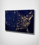 USA At Night Canvas | 40x60 cm