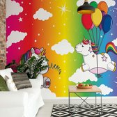 Fotobehang Unicorns Rainbow | VEL - 152.5cm x 104cm | 130gr/m2 Vlies