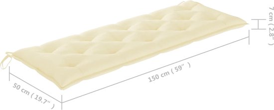 vidaXL de jardin empilable avec kussen 159 cm teck massif