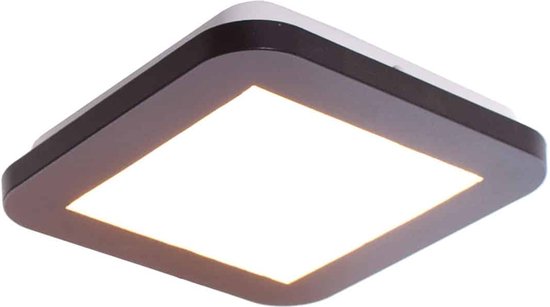 Vierkante badkamerlamp Anne | 1 lichts | zwart | kunststof / metaal | 17 x 17 cm | badkamer lamp | modern design