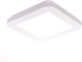 Vierkante badkamerlamp Anne | 1 lichts | wit | kunststof / metaal | 17 x 17 cm | badkamer lamp | modern design