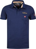 Geographical Norway Denim Polo Met Stip Motief Kingdom Blauw - XL