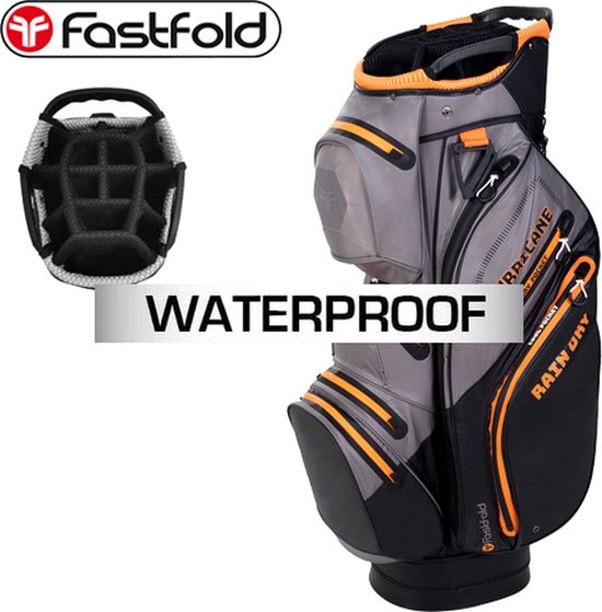 Foto: Fastfold hurricane waterproof cartbag grijs zwart oranje