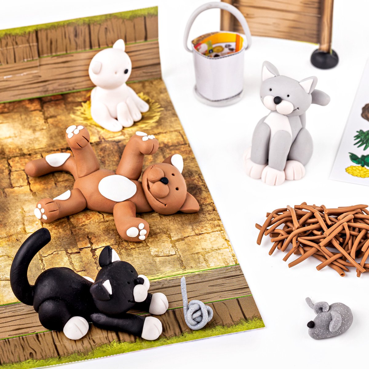 FIMO kids 8034 - ovenhardende boetseerklei - form&play - set Katten — afbeelding 5
