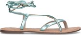 Sacha - Dames - Mintgroene metallic leren sandalen - Maat 40