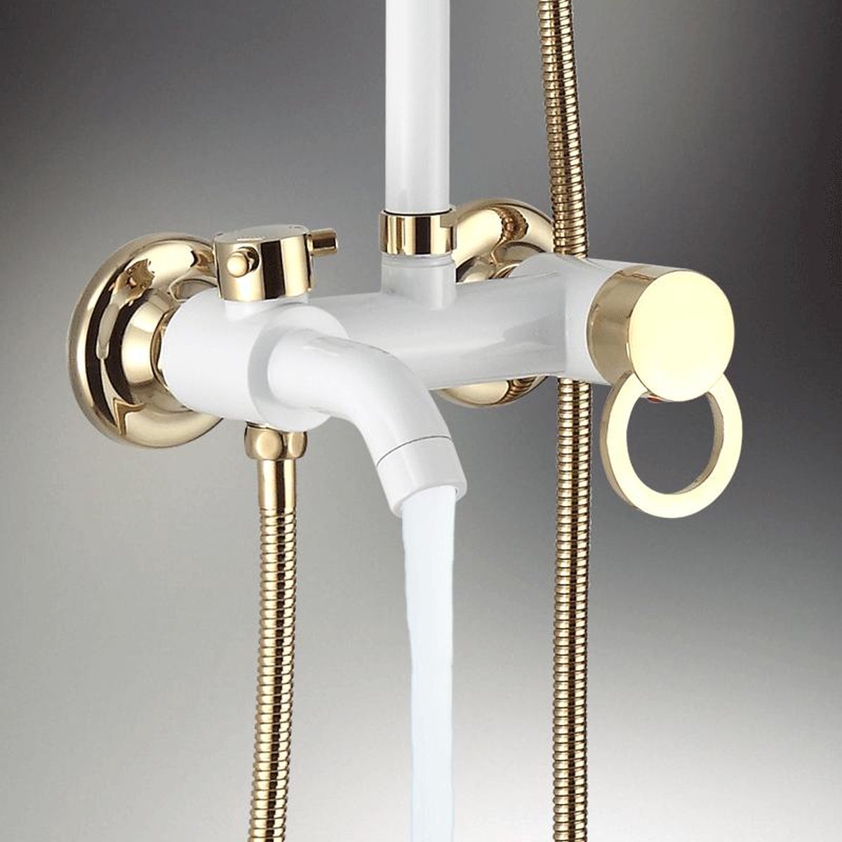 2/3/4/5-weg omschakelventiel voor stoomdouche, mengkraan voor warm en koud water van massief messing, kraan voor badkamer met waterinlaat voor stoomgenerator (14,5 cm, 5-weg draad