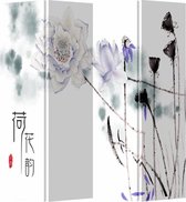 Fine Asianliving Kamerscherm Scheidingswand 4 Panelen Lila Lotus L160xH180cm