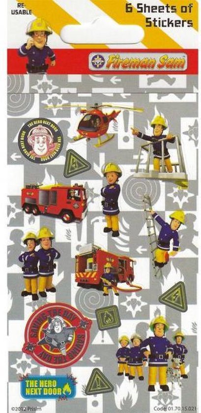 Brandweerman Sam uitdeel stickervel 6 st. | bol.com