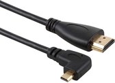 50 cm 4K HDMI mannelijk naar micro HDMI haaks mannelijke vergulde connectoradapterkabel