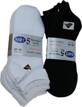 10 Paar Sneaker Sokken Zwart & Wit - Maat 40-46 - Unisex Sokken
