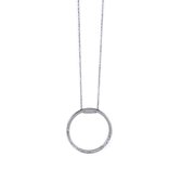 Necklace open circle pendant cubic zirconia