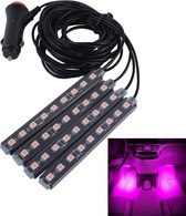 4 in 1 4.5W 36 SMD-5050-LED's RGB Auto-interieur Vloerdecoratie Sfeer Neonlamp Lamp, DC 12V (Pink Light)