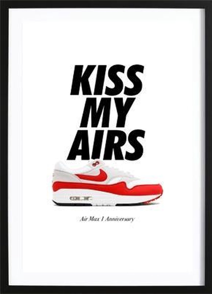 Kiss My Airs (50x70cm) - Wallified - Tekst - Zwart Wit - Poster - Wall-Art  -... | bol.com